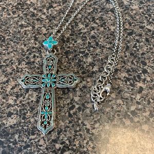 Brighton Cordova Turquoise Cross pendent necklace